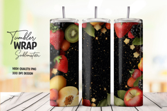 Black Starry Fruits Night Sky Tumbler Wrap Product Image 1