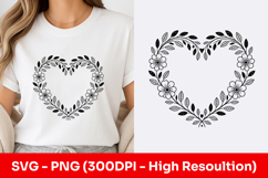 Floral Heart Wreath Clipart SVG PNG Product Image 1