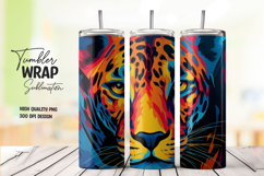 Colorful Tiger 20oz Tumbler Wrap Product Image 1