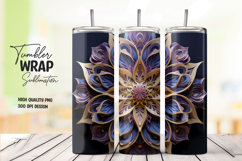 Soft Floral Watercolor Tumbler Wrap PNG Product Image 1