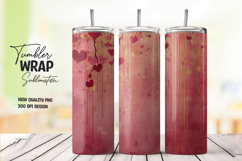 Floral Hearts Tumbler Wrap PNG Product Image 1