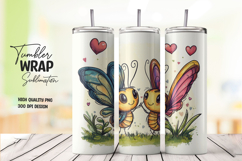 Butterfly Heart tumbler wrap png Product Image 1