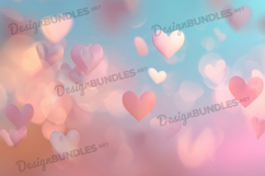 Light Pink Hearts Digital Background Product Image 1