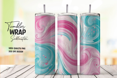 Pink Aqua Swirl Tumbler Wrap Product Image 1