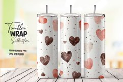 3D Heart pattern tumbler wrap sublimation png Product Image 1