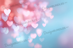 Soft Floating Hearts Digital Background Product Image 1
