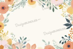 Floral Frame Background Flat Lay, Flowers Background Product Image 1