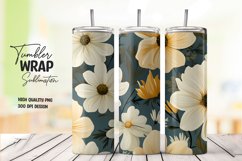 Flower pattern tumbler wrap sublimation png Product Image 1