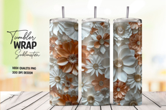 Brown Daisy Floral Tumbler Wrap Product Image 1