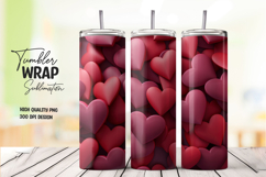 Glossy Red Heart Tumbler Wrap Product Image 1