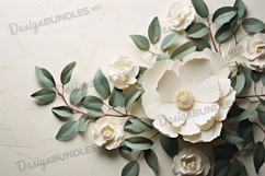 Handcrafted floral composition with neutral leaves Product Image 1