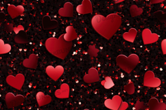Elegant Red Heart Shower Background Digital Paper Product Image 1