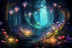 Fantasy Portal in Magical Flower Forest Background Product Image 1