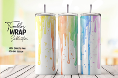 Pastel Color Drips Tumbler Wrap PNG Product Image 1