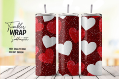 Red Heart Glitter Tumbler Wrap png Product Image 1