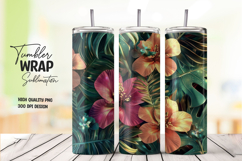 Tropical Hibiscus Night Tumbler Wrap Product Image 1