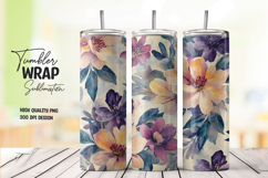 Purple and Yellow Flower Tumbler PNG Product Image 1