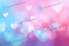 Colorful Heart Bokeh Digital Background Product Image 1