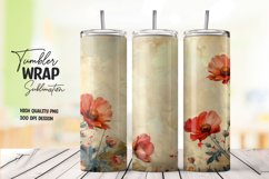 Vintage flower tumbler wrap sublimation png Product Image 1