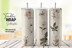 Beige Leaf tumbler wrap png Product Image 1