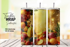 Golden Fruit Glow Tropical Tumbler Wrap Product Image 1