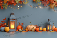 Lanterns with Pumpkins and Fairy Lights Autumn Product Image 1