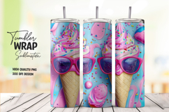 Pink Blue Fun Ice Cream Tumbler Wrap Product Image 1