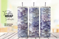 Gray 3D Floral Tumbler Wrap Product Image 1