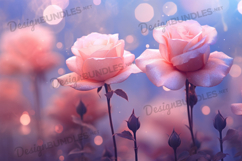 Bokeh Blush Roses Romantic Background Product Image 1