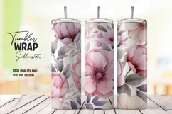 Mauve Floral tumbler wrap png Product Image 1