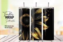 Black Sunflower Elegant Tumbler Wrap Product Image 1