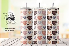 3D Heart pattern tumbler wrap sublimation png Product Image 1