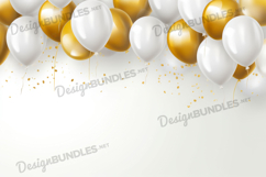 Birthday White and golden Balloons background Product Image 1