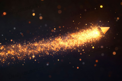 Golden Shooting Star Trail on Dark Sky Background Product Image 1