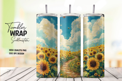 Blue Sunflower Tumbler Wrap Product Image 1