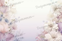 Watercolor flower Frame Digital Paper, Floral Background, Product Image 1