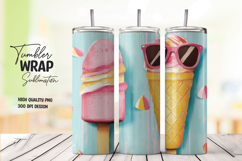 Pink Blue Ice Cream Tumbler Wrap Product Image 1