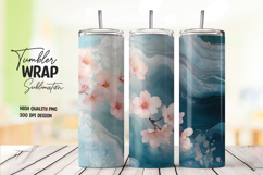 Blue Marble Floral Tumbler Wrap Product Image 1