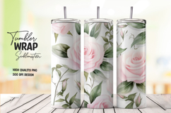Pastel Rose tumbler wrap png Product Image 1