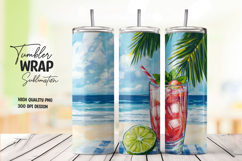 Palm Beach Drink Tumbler Wrap PNG Product Image 1
