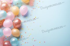 Party Balloons flat lay background, Balloons Digital paper Product Image 1