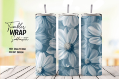 Blue White Daisy Tumbler Wrap Product Image 1