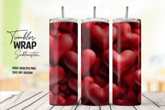 Bright Red Heart Tumbler Wrap Product Image 1