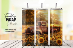 Golden Hour Sunflower and Truck Scene Tumbler Product Image 1