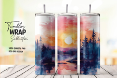 Watermelon and Leaves Tumbler Wrap PNG Product Image 1