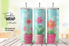 Floral Glitter 20oz Tumbler Wrap Sublimation PNG Product Image 1