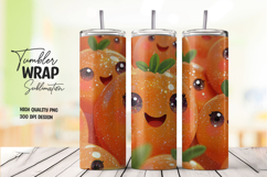 Smiling Orange Juice 20oz Tumbler Wrap Sublimation PNG Product Image 1
