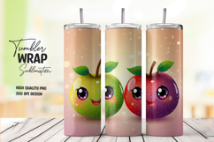 Cute Cherry Plum 20oz Tumbler Wrap Sublimation PNG Product Image 1