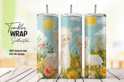 Spring Meadow Giraffe 20oz Tumbler Wrap Sublimation PNG Product Image 1