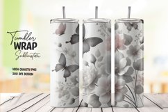 Butterfly pattern tumbler wrap sublimation png Product Image 1